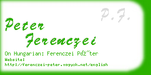 peter ferenczei business card